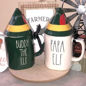 Rae Dunn Buddy the Elf and Papa Elf Mug set